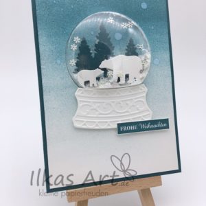 Karte mit Stanzform "Schneekugel"